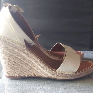 Elegant Cream Wedge Sandals
